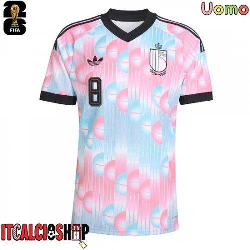 Belgio Youri Tielemans #8 Seconda Maglia Mondiali 2026 Manica Corta